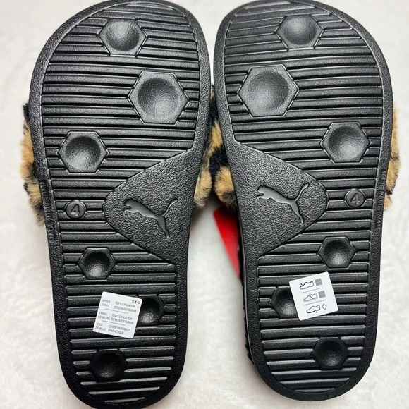 Puma Leadcat Fluff Safari "Black/Brown" Women's Slides - Picture 3 of 3